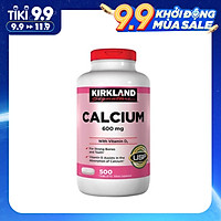 Thực phẩm chức năng Viên uống bổ sung Canxi 600mg và Vitamin D3 cho xương và răng - Kirkland Calcium 600mg With Vitamin D3 (500 Viên)