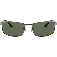 Ray-Ban Men's RB3498 Rectangular Metal Sunglasses