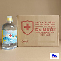 1 thùng 12 chai Nước súc miệng Dr. Muối hương Gừng ấm áp (500ml)