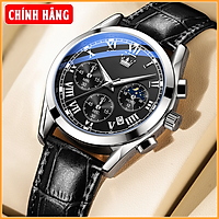 Đồng Hồ Nam Phiên Bản Mới Men Sport Chronograph Phong Cách Châu Âu /Lịch Trăng Sao/Chạy Đủ 6 Kim/Bấm Giờ/Hàng Chính Hãng