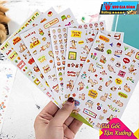 Bộ 6 Tấm Nhãn Dán Sticker Trang Trí Mèo Ngộ Nghĩnh V2