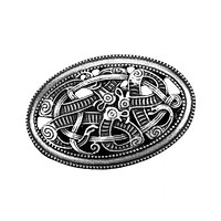 2X Medieval Viking Shield Symbol Brooch Oval Celtic Shawl Sweater Pin 7