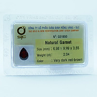 Viên đá kiểm định Garnet tự nhiên mài giác giọt nước