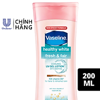 Sữa Dưỡng Thể 200ml Vaseline Dưỡng Ẩm Sáng Da Fresh & Bright 10X Niacinamide Giúp Da Sáng Khỏe Mịn Căng Tinh Chất Menthol Mát Lạnh Như Tuyết Tan Trên Da