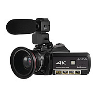 Máy Quay Phim Andoer AC3 4K UHD Tích Hợp Màn Hình Cảm Ứng Kèm Ống Kính Góc Rộng 0.39X + Micro Rời (24MP)