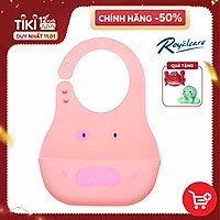Yếm ăn dặm silicon có máng siêu mềm BPA Free, chống rơi vãi và bám bẩn cho bé Royalcare 8836 - tặng đồ chơi tắm 2 món