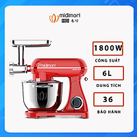Máy trộn bột, xay thịt thân khung thép Midimori, MDMR-9819B (1800W) - Hàng chính hãng