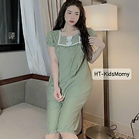 Bộ đồ bầu LỬNG CHẤT ĐŨI LỤA cao cấp có khuy chỉnh áo quần vừa vặn