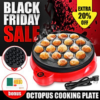 18 Hole Electric Octopus Ball Grill Pan Maker Stove Cook Set Plate 650W Takoyaki