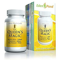 Eden Pond Queen's Magic Bee Pollen (Royal Jelly 1000mg, Propolis 750mg, Beepollen 1500mg) in 3 Daily Capsules, 120Count