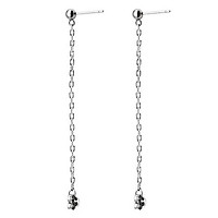 Khuyên tai bạc 925 minidot thả xích độc đáo trẻ trung thu hút Dế Bạc - K5629