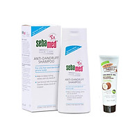 Dầu gội làm giảm gàu, giảm ngứa da đầu Sebamed pH5.5 Anti-Dandruff Shampoo 200ml + Tặng ngay 1 tuýp dầu xã dưỡng tóc mềm mượt từ dừa Palmer's 50ml Size du lịch