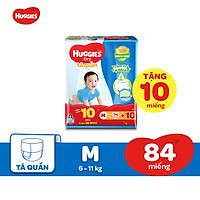 Tã Quần Huggies Dry Tràm Trà Tự Nhiên Gói Cực Đại M74 (74 miếng) + Tặng 10 miếng