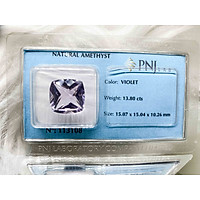 Viên thạch anh tím amethyst vuông giác lưới 13.8ct 113108