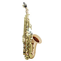 Bb Soprano Saxophone Sax Phosphor Copper Woodwind Instrument With Carry Case Gloves Cleaning Cloth Brush Sax Strap