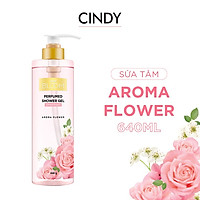 Sữa tắm nước hoa dưỡng ẩm sáng da Cindy Bloom Aroma Flower mùi hương ngọt ngào nữ tính 640g