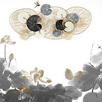 Phù điêu - Tranh sắt treo tường hình lá (123*53*9cm)