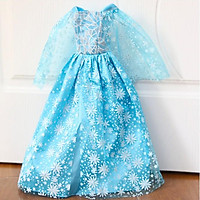 Váy Elsa Cho Búp Bê Barbie 60cm màu xanh ngọc