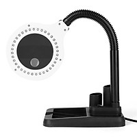 Crafts Glass Lens LED Desk Magnifier Lamp 5X 10X Magnifying Desktop Loupe Repairing Tools with 40 LEDs Stand