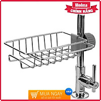 Giá Để Giẻ Rửa Bát Modosa, Nước Rửa Chén Đa Năng Chất Liệu Inox 304 Sáng Bóng Không Han Gỉ, Kích Thước 17X10.2X6.5Cm - Tặng Kèm 4 Khăn Lau Chén Bát, Lau Nhà Bếp Siêu Thấm Hai Mặt Loại Xịn - Hàng Chính Hãng