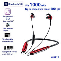 Tai Nghe Bluetooth 5.0 WBP23 Pin 1000mAh, Âm Thanh Hifi - Stereo , Nghe Nhạc Và Đàm Thoại Liên Tục Từ 80 Giờ Đến 100 Giờ Tùy Theo Mức ÂM Lượng, Hỗ Trợ Khe Lắp Thẻ Nhớ ,Chức Năn Siri.