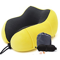 Gối Ngủ Văn Phòng Du Lịch + Kèm Bịt Mắt, Bịt Tai – Gối Ngủ Chữ U Chất Liệu Memory Foam Chính Hãng miDoctor