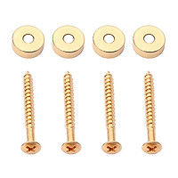 Set of 4 Iron Guitar Bass Neck Joint Ferrules Bushings with Mounting Screws Golden