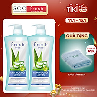 Combo 2 chai dầu gội Fresh Phục hồi hư tổn chiết xuất Nha đam 650g
