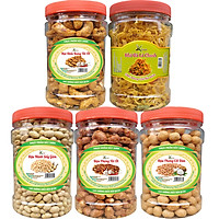 Combo 5 Hũ: ĐIỀU RANG TỎI ỚT 200G- KHÔ GÀ 100G- ĐẬU PHỘNG TỎI ỚT 200G- ĐẬU CỐT DỪA 200G- ĐẬU NÀNH 200G HIỆU SK FOOD
