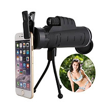 Ống nhòm gắn điện thoại 40x60 Telescope nhìn siêu xa, tặng kèm tripod+giá đỡ điện thoại 206763