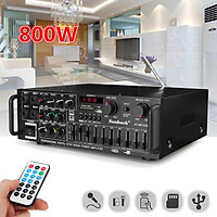 600W 240V 2 Channel bluetooth EQ Equalizer Stereo Power Amplifier Hifi FM Radio USB Support 4 Microphone with Remote Control