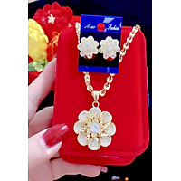 Combo dây chuyền bông tai mạ 18k cao cấp E747
