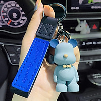 Móc Chìa Khóa Hình Gấu Đeo Nơ Xinh Xắn Dễ Thương , Chuỗi Chìa Khóa Ôtô, Đồ Trang Trí