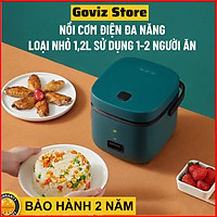 Nồi Cơm Điện Mini Đa Năng Goviz 1,2L, Nấu Cơm Ngon, Nấu Cháo, Hầm, Hấp Luộc Cho 1 Đến 2 Người - Hàng Chính Hãng
