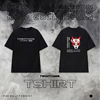 Áo Thun Tay Lỡ 2 Mặt Unisex KITSUNE Phong Cách Nhật Bản Streetwear Chất Liệu Cotton Mềm Mại
