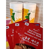Combo 2 Sữa nghệ Hera Collagen 500Gr + Tặng Mask Sâm Hàn Quốc - Hỗ trợ tiêu hóa, đau bao tử, người già, phụ nữ sau sinh, người cần phục hồi sức khỏe, sau phẫu thuật, dưỡng da, làm đẹp