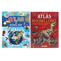 Sách - Combo Sách - Atlas Về Động Vật + Khủng Long.Tặng bút và sổ tay MHB
