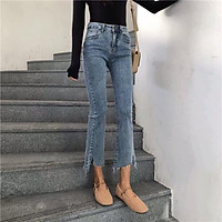 QUẦN JEAN NỮ ỐNG LOE LAI RÁCH CÓ SIZE ĐẠI - GV3124