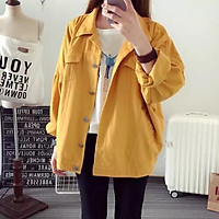 Áo Khoác Kaki Nam Nữ Màu Vàng Thời Trang Tina