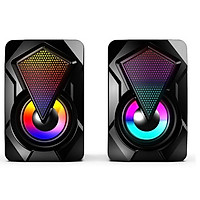 Heavy Subwoofer X2 Colorful Lights Effect Rgb Speaker Computer Stereo Multimedia Usb Heavy Subwoofer