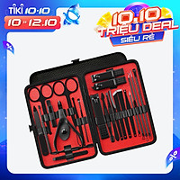 23PCS Stainless Steel Manicure Pedicure Kit Facial Care Set Nail Clipper Nail Cutter with Portable Case
