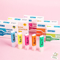 Bút nhớ dòng/highlight các màu hồng, cam, tím, xanh dương, xanh lá, vàng