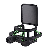 Plastic Microphone Shock Mount Anti-vibration Mic Holder Stand with Metal Pop Filter Universal Screw Adapter for