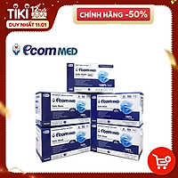 Combo 5 Hộp Khẩu Trang Y Tế EcomMed 4 Lớp Kháng Khuẩn 99% (Hộp 50 cái)