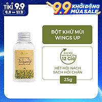 Bột Khử Mùi Wings-Up Khử Mùi Hôi Chân Hôi Nách Ngăn Tiết Mồ Hôi Hôi Khử Mùi Giày Không Mùi An Toàn Từ Thiên Nhiên Cỏ Mềm 25g