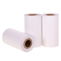 Poooli White Blank Sticky Thermal Paper Long-Lasting 10-years Paper Roll BPA-Free 57x30mm/2.17x1.18in 3 Rolls Compatible
