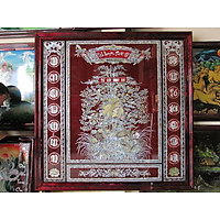 Tranh sơn mài - Liễn thờ gia tiên cao cấp - Tứ quý cẩn ốc xà, tinh hoa của liễn thờ sơn mài 133x133cm