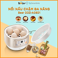 Nồi Nấu Chậm Đa Năng Bear Nấu Cháo, Hấp, Chưng, Hầm Cách Thủy 4in1 - Hàng Chính Hãng
