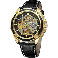 Đồng hồ cơ nam Forsining 1030 lộ máy có dây da và dây thép không gỉ