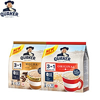 Combo 2 Túi Thức uống yến mạch Quaker 3in1 Vị Mocha & Truyền thống